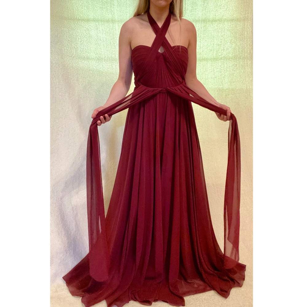 Deep Red Multi-Way Convertible Evening Dress - Picture 2 of 6